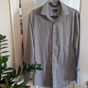 Bar III Slim Fit Stretch Striped Long Sleeve Button Up Shirt - Size Small